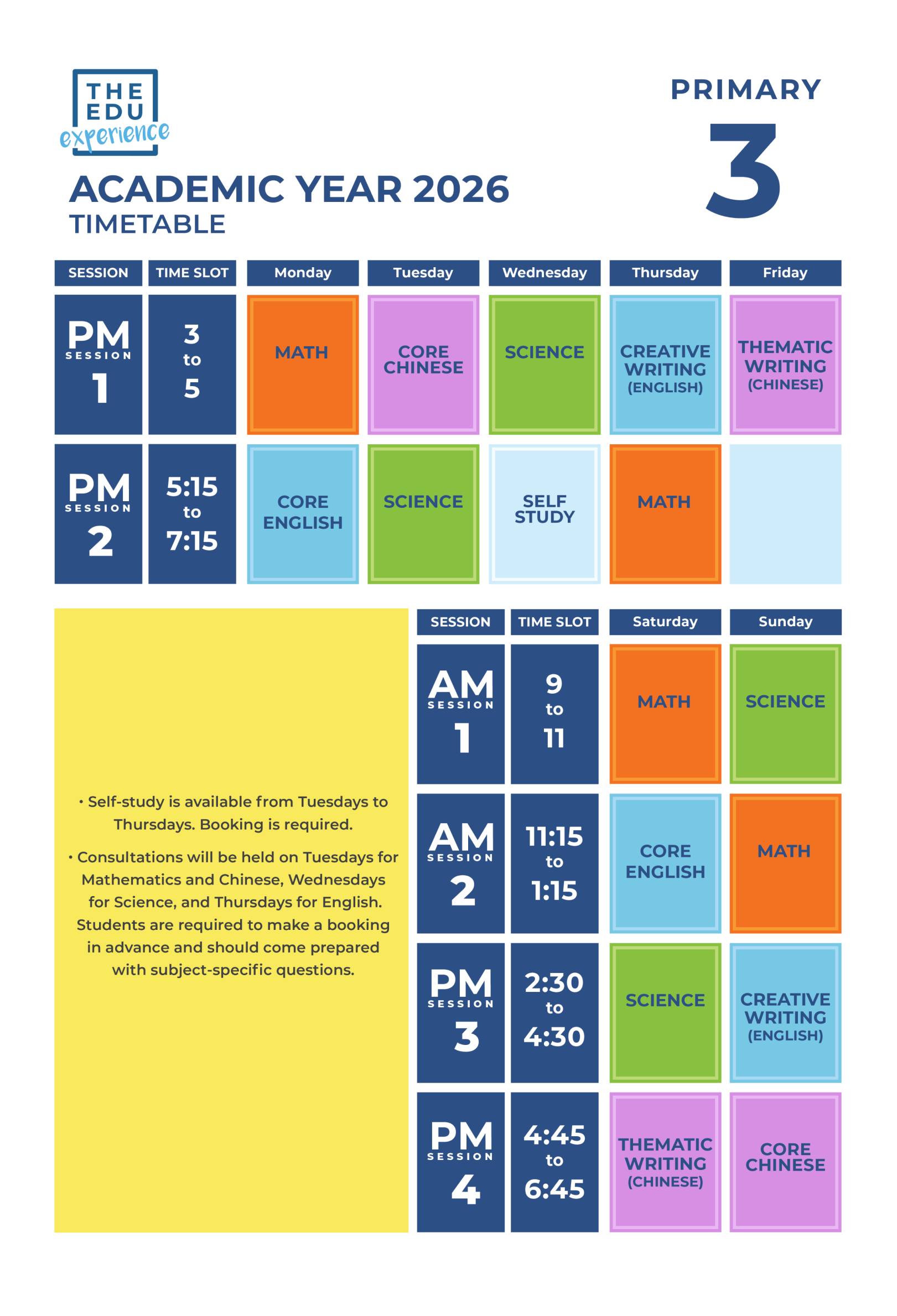 Class Schedule (TAMPINES PLAZA) 2026