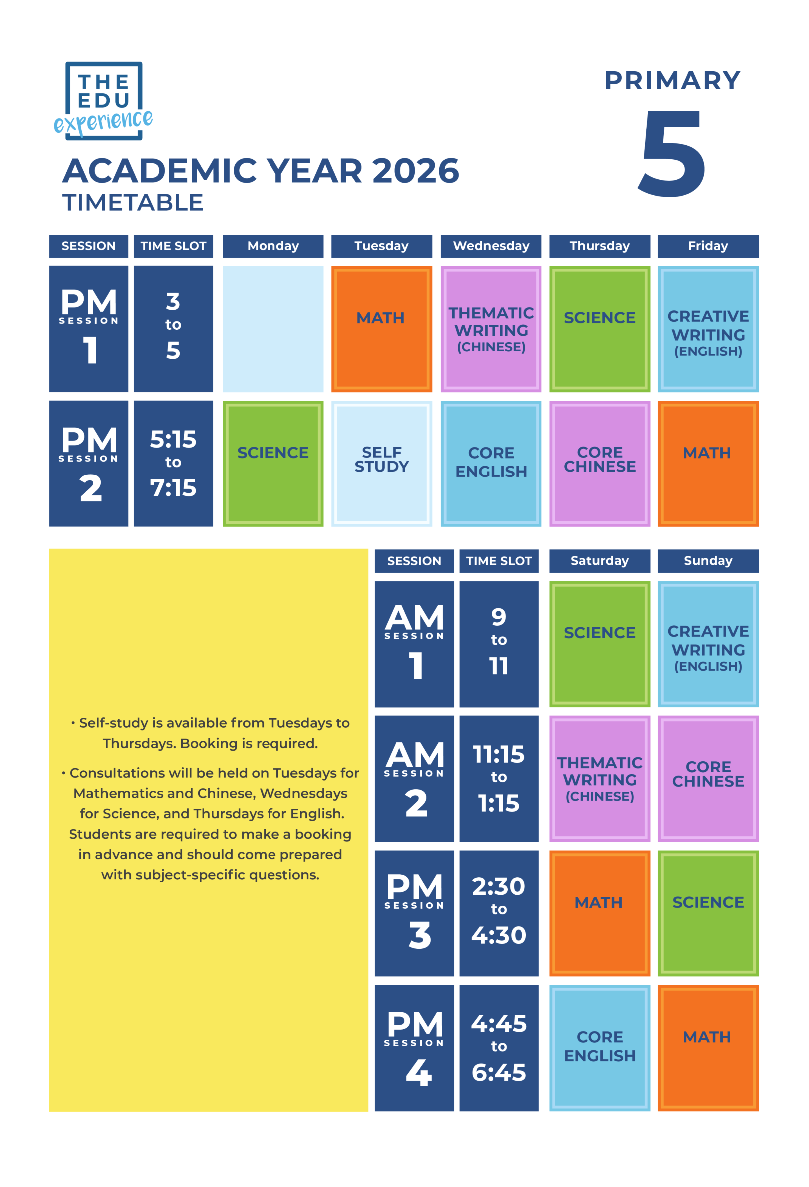 Class Schedule (TAMPINES PLAZA) 2026