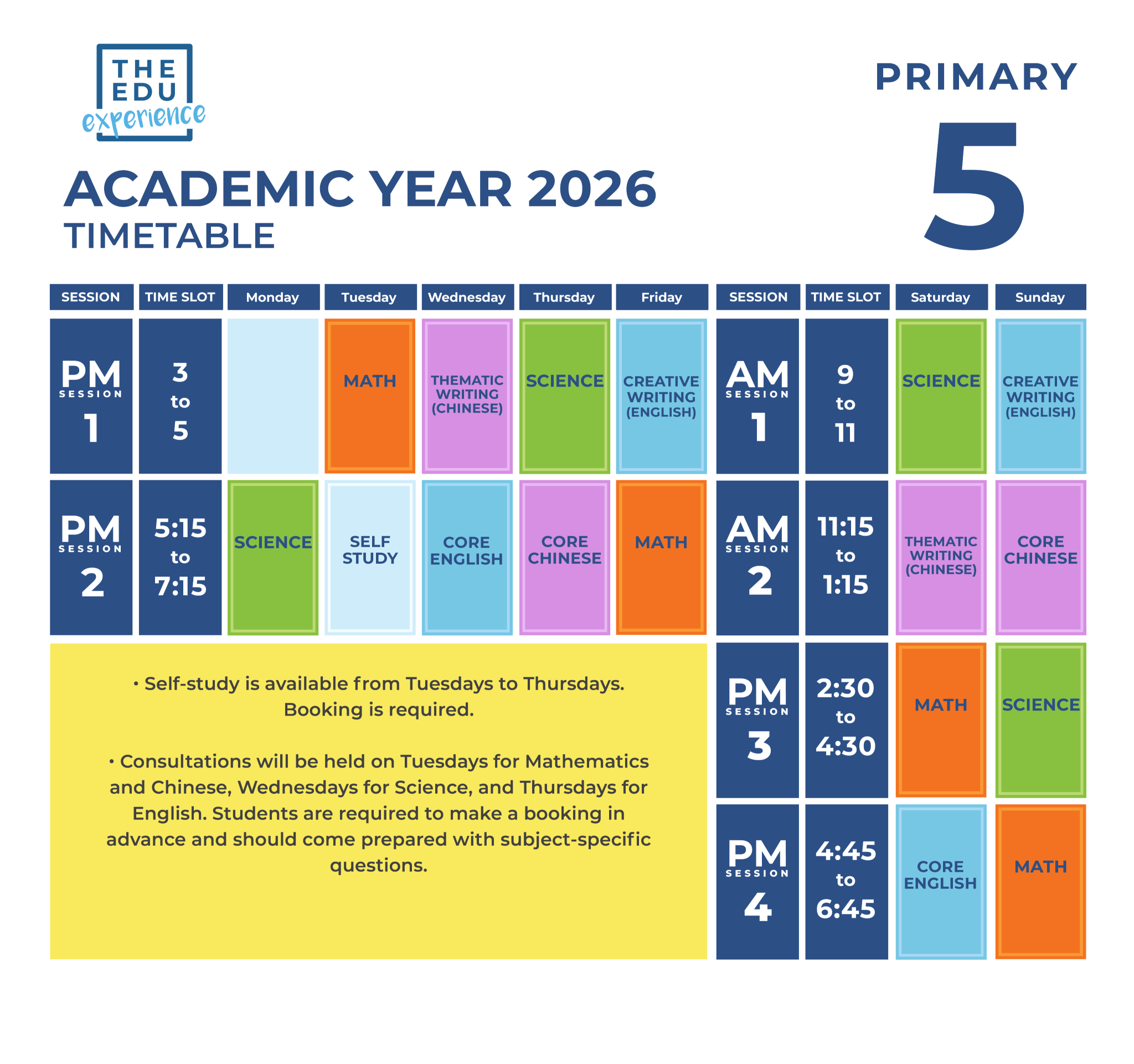 Class Schedule (TAMPINES PLAZA) 2026