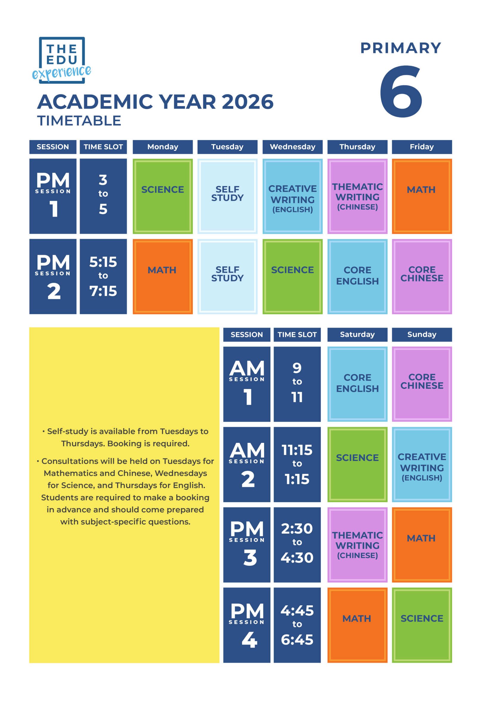 Class Schedule (TAMPINES PLAZA) 2026