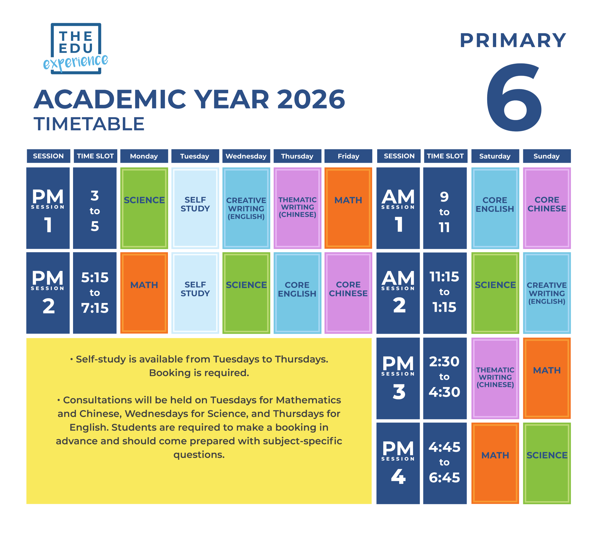 Class Schedule (TAMPINES PLAZA) 2026