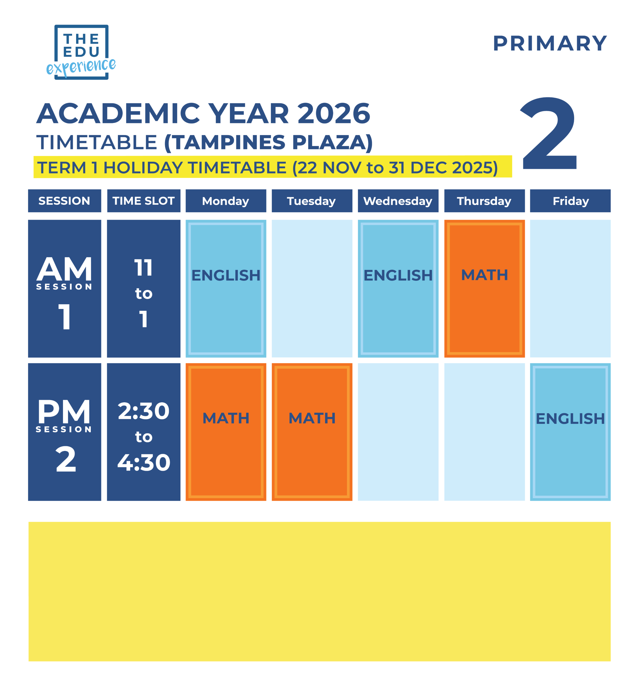 TEE Timetable P2